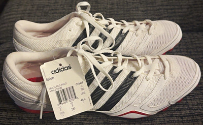 Adidas Spider Track & Field Spikes Men's 10.5 White Black Red NWT
