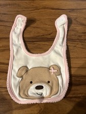 Carters Bib with Bear One Size Baby Girl