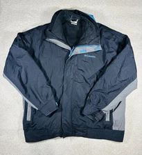 Columbia Mens XXL Jacket Medium Black Blue Bugaboo 86 Heavy Nylon Jacket