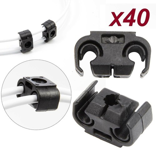 40x Dual Brake Cable Clamp Brake Cable Bracket Double Brake Line Clip 4 ...