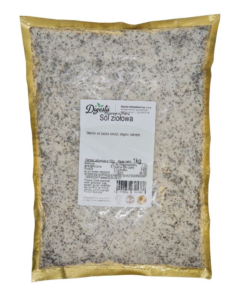 Digesta Herbal Salt 1kg with Basil Lovage Oregano Rosemary