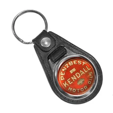 Penzbest Kendall Motor Oils 100% Pure Pennsylvania Round Faux Leather Key Ring