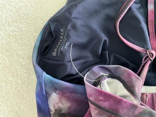NWOT Athleta XXS 2XS Supernova Keyhole Tankini Top 566795 Swim Multi Tie Dye - Picture 6 of 12