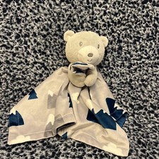 Baby Essentials Gray Plush Bear Lovey Mountains  Clouds Security Blanket No Tag