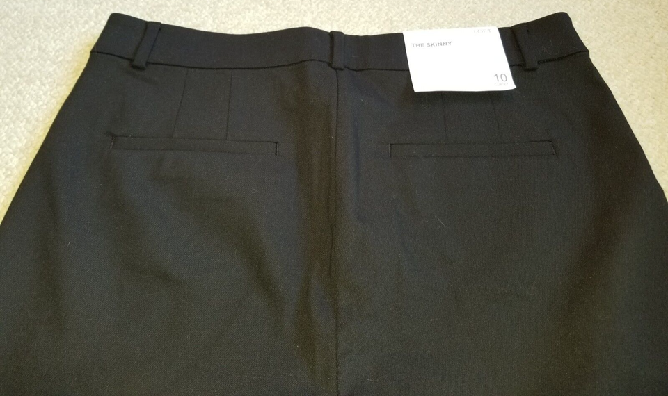 NWT Womens PantsANN TAYLOR LOFTblack cotton stretch "The Skinny