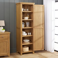 Cotswold Rustic Smoked Oak Single Shaker Kitchen Pantry Cupboard - Larder - RC54