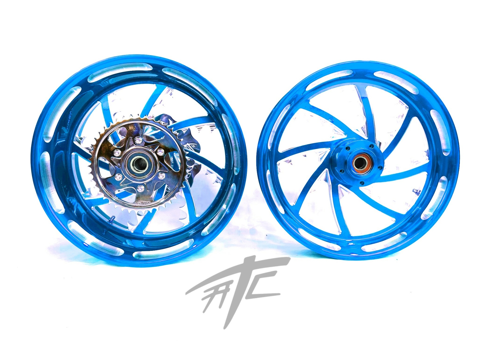 HAYABUSA 240 FAT TIRE CANDY BLUE PIRANHA WHEELS 08-12 SUZUKI HAYABUSA