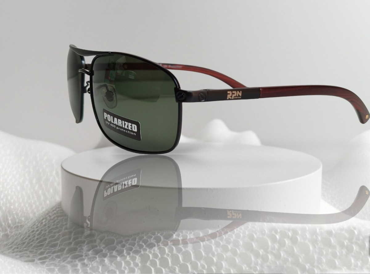 Occhiali da Sole polarizzati ,Modo di Classico Metallo Telaio in Legno Leg  P9356