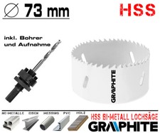 HSS Bi-Metall Lochsäge Metall Bohrkrone Ø 73 mm Dosen Bohrer Loch Fräser PROFI