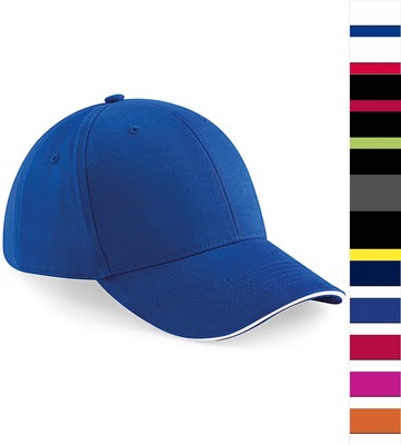 2er Pack Beechfield Unisex Athleisure 6 Panel Cap Schirmmütze Baumwolle B20 NEW