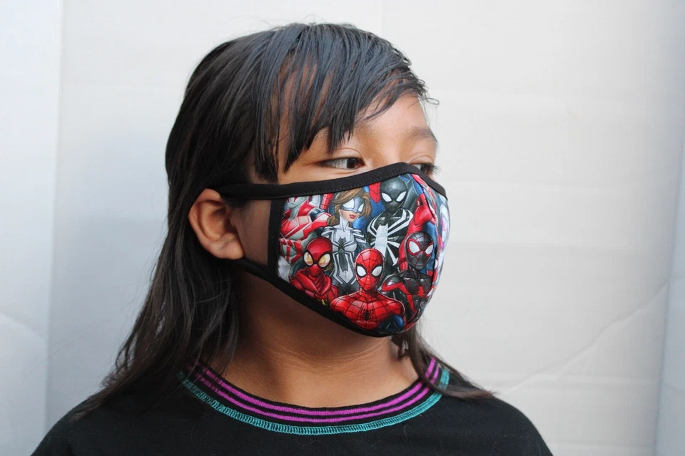 6 FACE MASK KIDS COTTON FABRIC (8 TO 12 )YEARS OLD ) WITH POCKET - Image 2 of 4