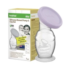 haakaa Silicone Breast Pump & Silicone Cap (Lavender) 5oz/150ml, Gen.2 Lavender