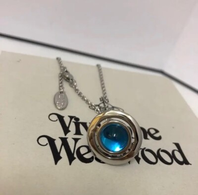 Vivienne Westwood｜タイニーネックレス　シルバー×アイスブルー Vivienne Westwood｜タイニーネックレス シルバー×アイスブルー