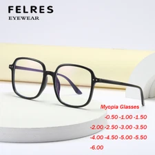 Men Women TR90 Large Frame Nearsighted Myopia Glasses Full Frame Fashion Glasses