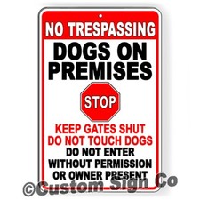 Beware Of Dogs Metal Sign Dog Will Bite Security Keep Out Warning Do Not Enter