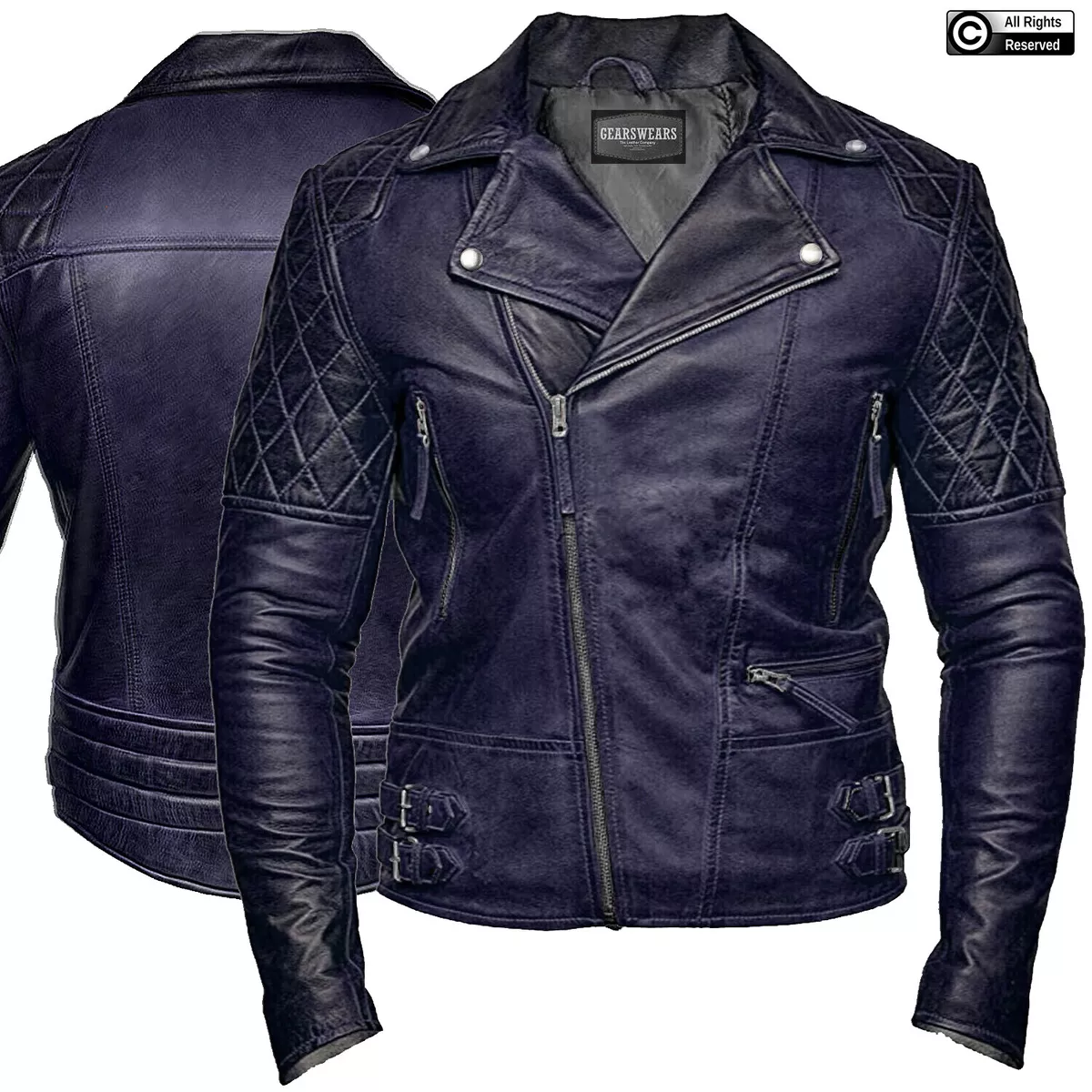 Leather shop jacket purple