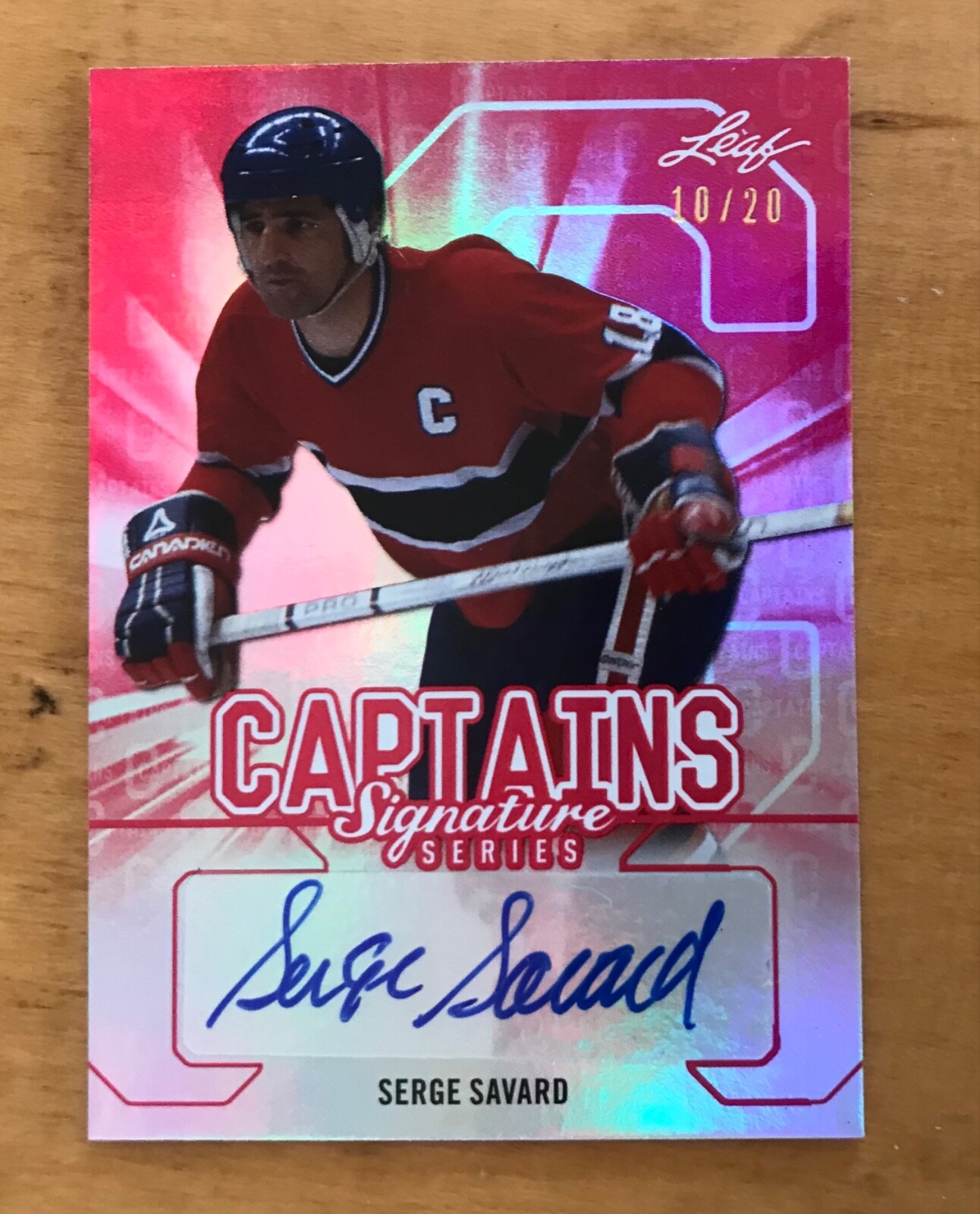 Serge Savard HHOF 2015 Leaf Captains Signature (#10/20)