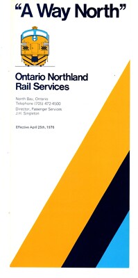 ONTARIO NORTHLAND RAILROAD - SYSTEM RAIL PUBLIC TT - 4/25/1976