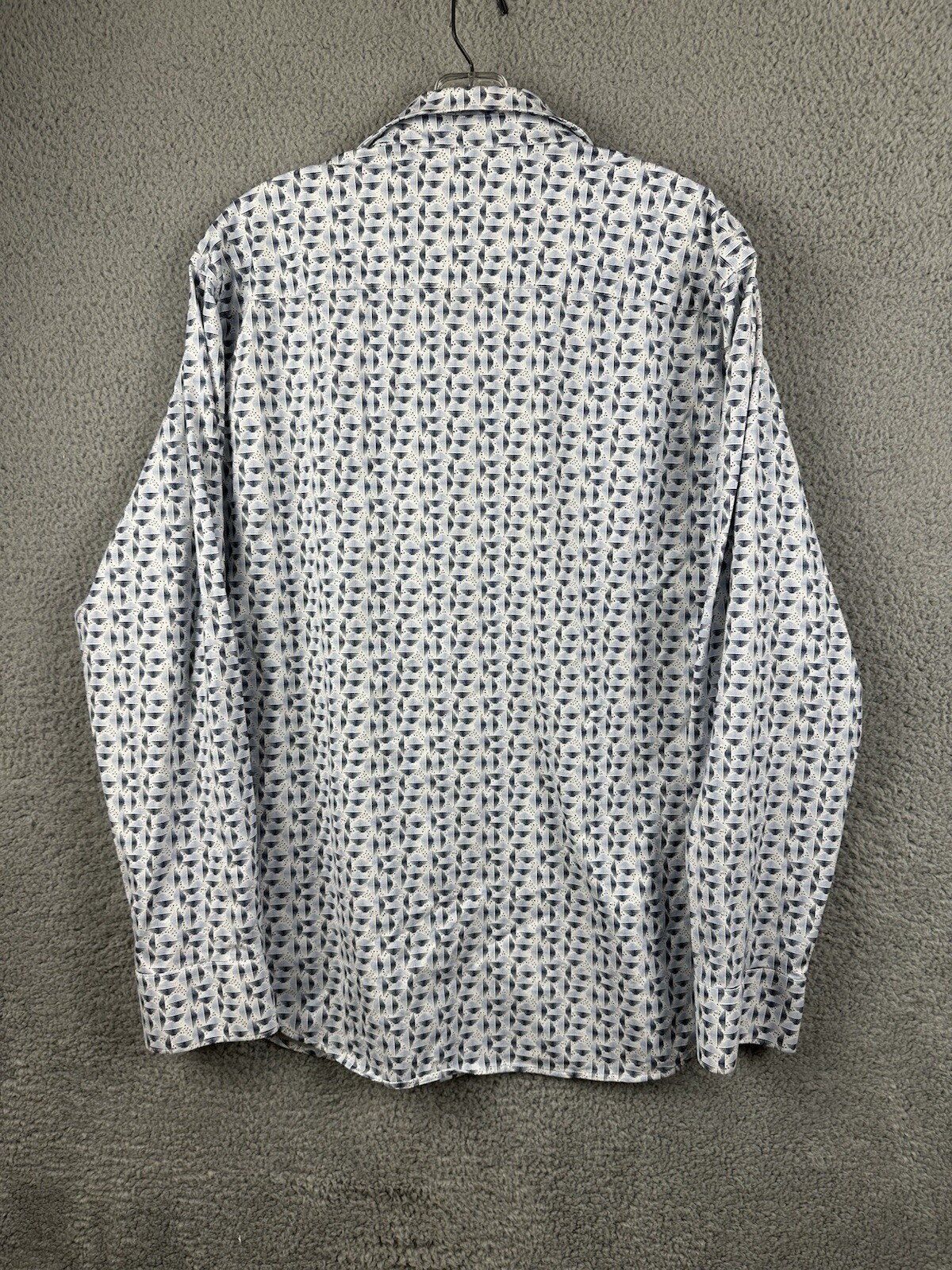 Bugatchi Men's L Oooh Cotton Tech 8-Way Stretch Geometric Print Button Up Shirt image 8