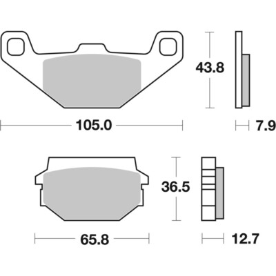 Bremsbelag Scooterbelag SBS 150HF vorne single für: SYM/Sanyang Husky