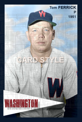 Tom Ferrick - 1951 Washington Senators - choose a size - colorized ...