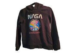 H M Soft Stylish Black NASA Hooded Sweatshirt size 20