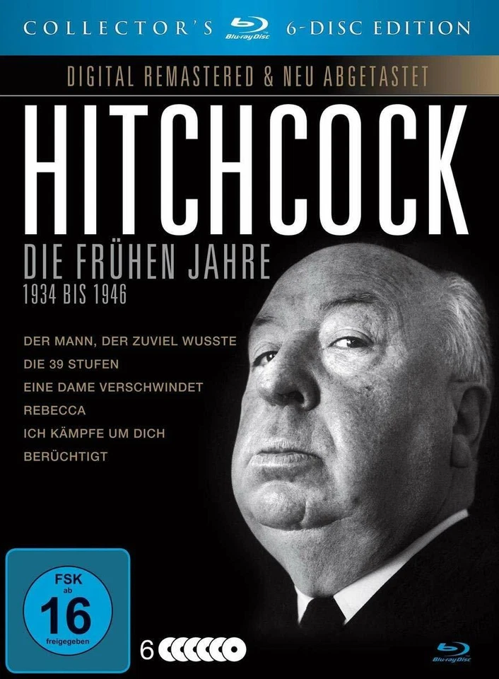 6x ALFRED HITCHCOCK - DIE FRÜHEN JAHRE Berüchtigt REBECCA Ich kämpfe BLU-RAY Box - Bild 1 von 2