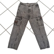 Vtg 1980s Lee Air Gear Jeans Acid Wash Aviator Pilot Cargo Utility 34 x 29