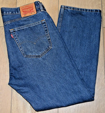 Levis 505 Jeans Mens 36x30 Blue Regular Straight Leg Cotton Denim