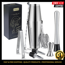 Boston Cocktail Shaker Set - 8-Piece Stainless Steel Bartender Kit