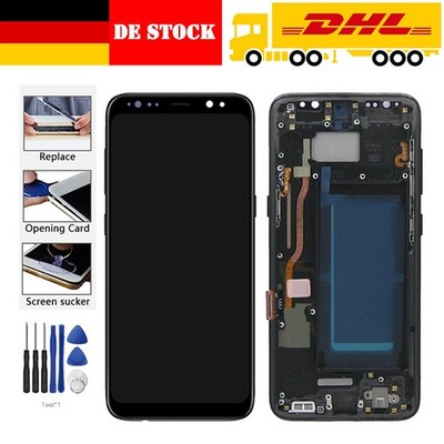 For SAMSUNG Galaxy S8 G950 LCD Display Touch Screen Digitizer Assembly +Frame DE
