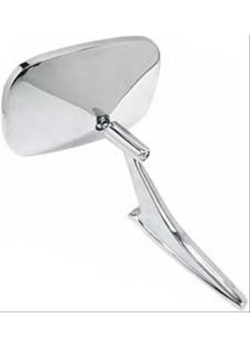 OER Side View Mirror Passenger Side Manual Steel Chrome Ribbed Base Chevy Ea