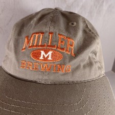 Vintage Miller Brewing Company Hat Cap Adjustable Green Made In USA Beer Mens