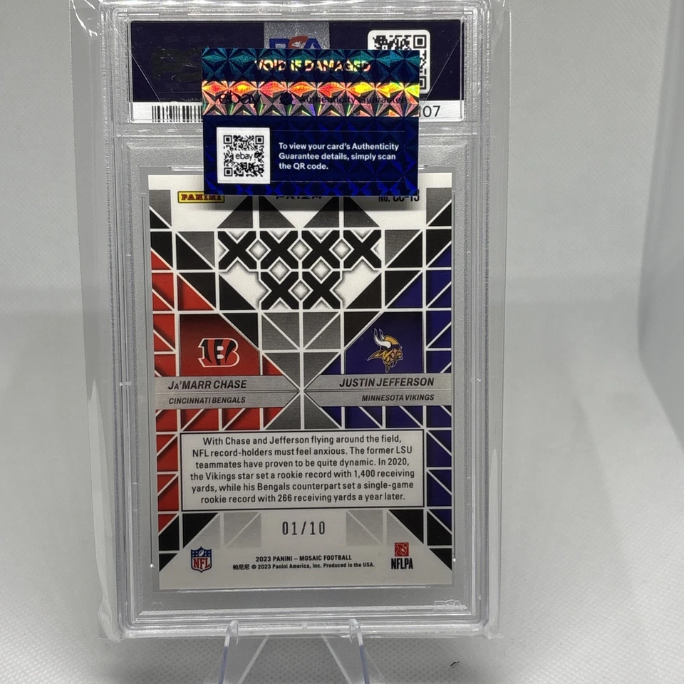 🔥 2023 Mosaic Carbon Copy Gold PSA 10 Ja’Marr Chase Justin Jefferson /10 - Image 4 of 4