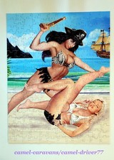 ZAZZLE 252 Piece Jigsaw Puzzle RETRO PIRATE GIRLS 50's Pin-Up Beauty BEACH 11X14