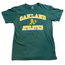Majestic Mens MLB Oakland Athletics Baseball Triple Peak Green Shirt Medium