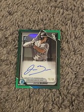 Jacob Burke 2024 Bowman Chrome Green Refractor Auto Autograph #70/99