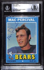 1971 Topps 176 Mac Percival  BGS Auto Autographed Authentic C94318