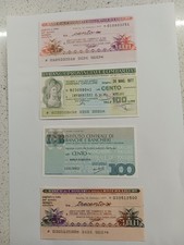 8 Miniassegni Da Lire 50 a Lire 300 Del 1977 In Perfette condizioni