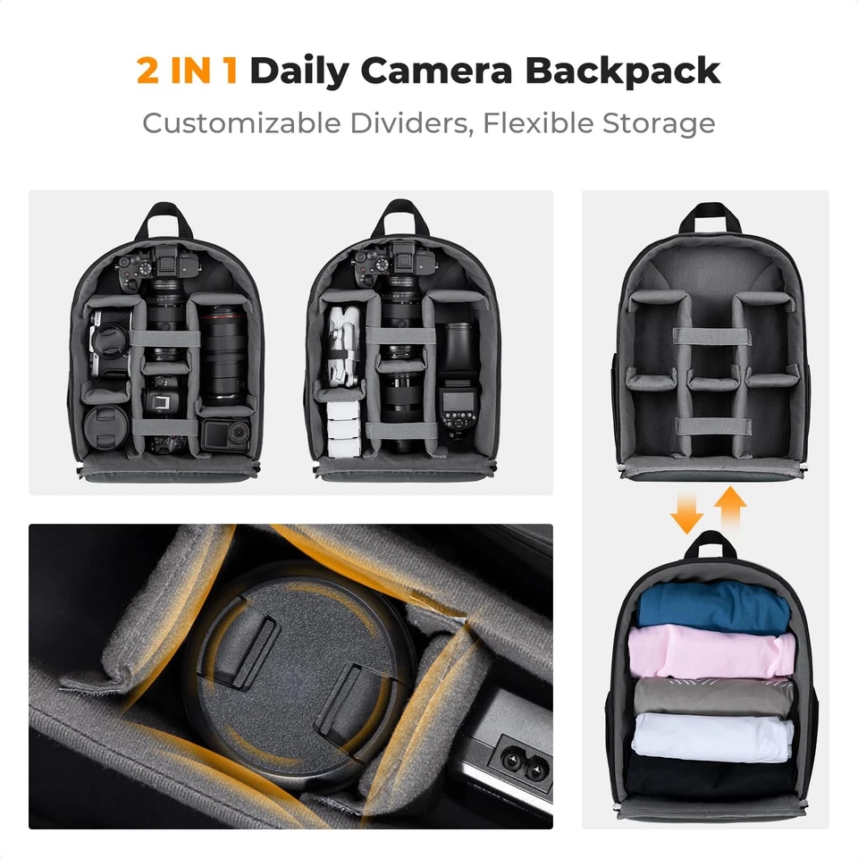 Lightweight Camera Backpack Bag, Professional Photography Bag Compatible with... - Image 4 of 4