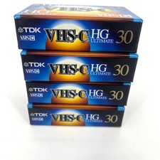 TDK Blank VHS-C Camcorder Video Cassette Tape HG Ultimate SEALED New Lot of 4