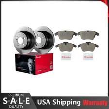 Front Brake Kit Ceramic Pads Vented Disc Rotors Brembo For Land Rover LR2 08-15