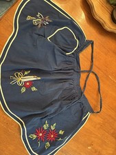 Vintage Embroidered Half Apron Christmas Themed