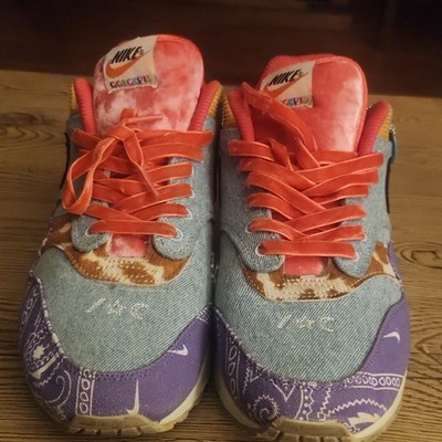 Nike Air Max 1 SP Concepts Far Out Multicolor Denim Paisley Sneakers DN1803-500