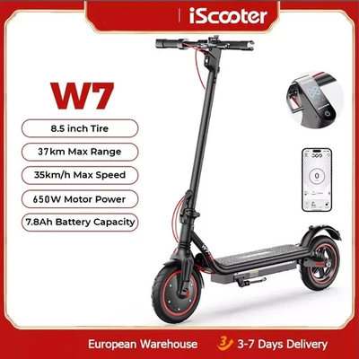 650W Elektroroller iScooter W7 E-Scooter 35km/h Faltbar Off-road 8.5'' E-Roller