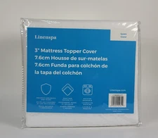 Linenspa 3 Inch Mattress Topper Queen/Grand – Cover Only – Machine Washable