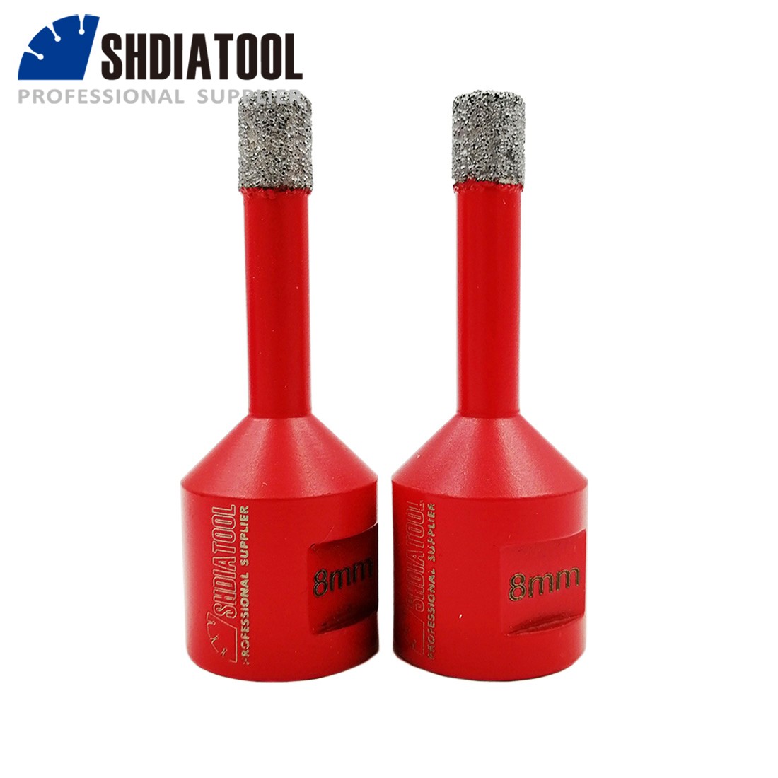 SHDIATOOL 2pcs 8mm Dry Diamond Drill Core Bit Porcelain Tile Granite Hole Saw