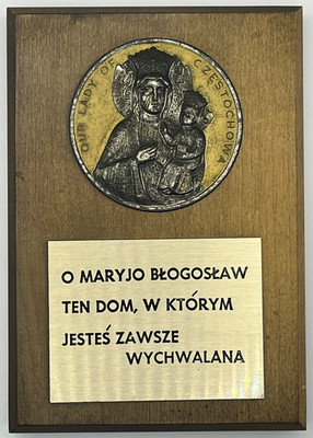 Our Lady Of Częstochowa O Mary Bless This House Wooden Plaque Religious