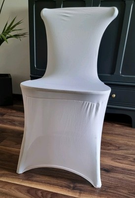 VEVOR 50 Stk. Stuhlhussen Aus Elastischem Spandex Weiß Stuhlbezug