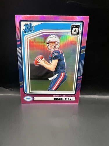 2024 Panini Donruss - Rated Rookie Drake Maye #379 Optic Preview Pink Prizm (RC)